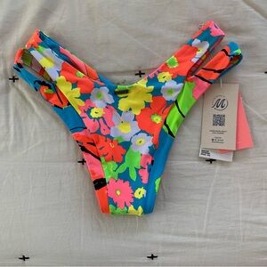 Maaji 90S Floral Double Splendour Double Layer Bikini Bottom NWT -Medium